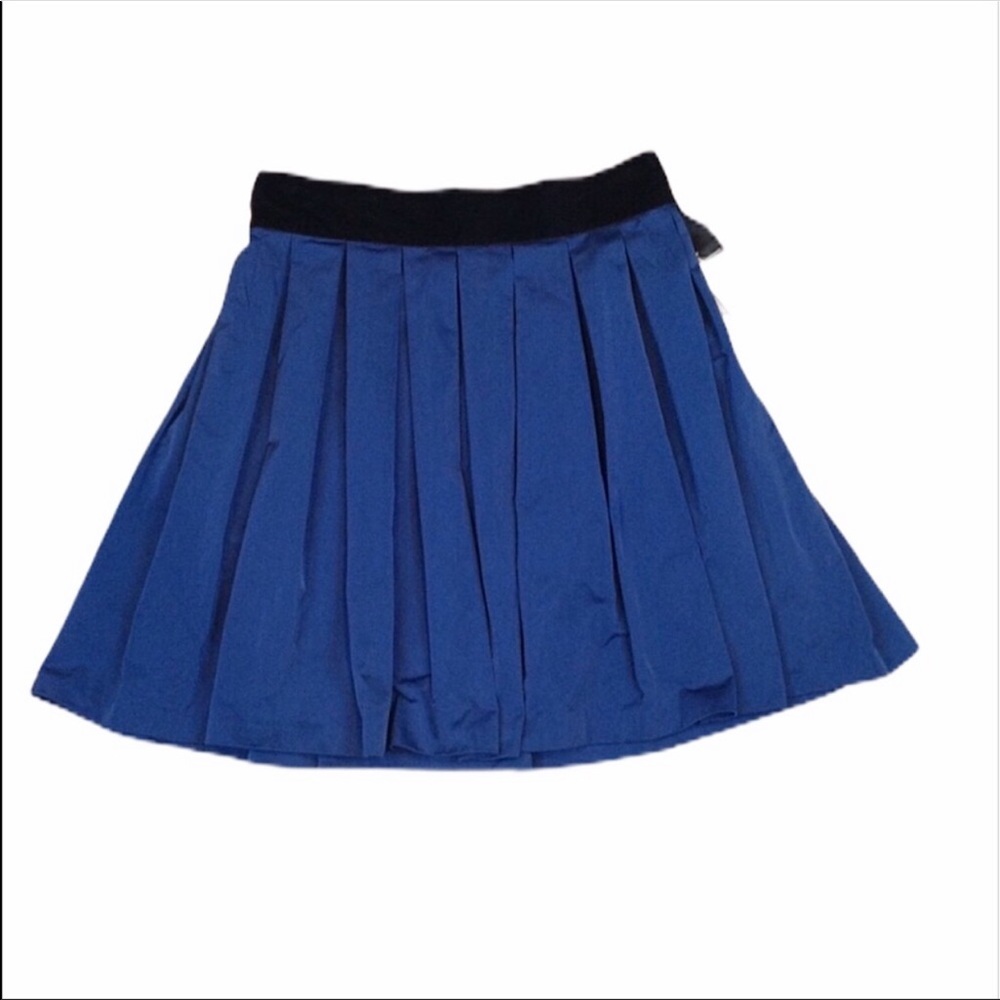 BB Dakota Blue Moon pleated taffeta & velvet back zip skirt
